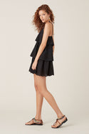 Elati Tiered Mini Dress - Black