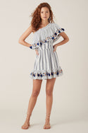 Kapono Frill Mini Dress - Blue