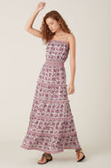 Nakami Frill Maxi Dress - Berry