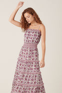 Nakami Frill Maxi Dress - Berry