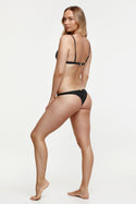 Tigerlily Longline Tri Bikini Top - Black