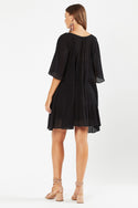 Arielle Overswim Flared Mini Dress - Washed Black