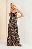 Tigerlily Womens Colca Bias Slip Maxi Dress - Leopard