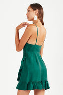 Cosa Frill Dress - Emerald