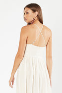 Hana Tie Front Maxi Dress - White