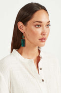 Tigerlily Womens Margi Rectangle Earring - Emerald