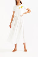 Marjan Ruffle Midi Skirt - White