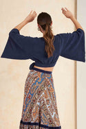 Matias Kimono Wrap Top - Indigo